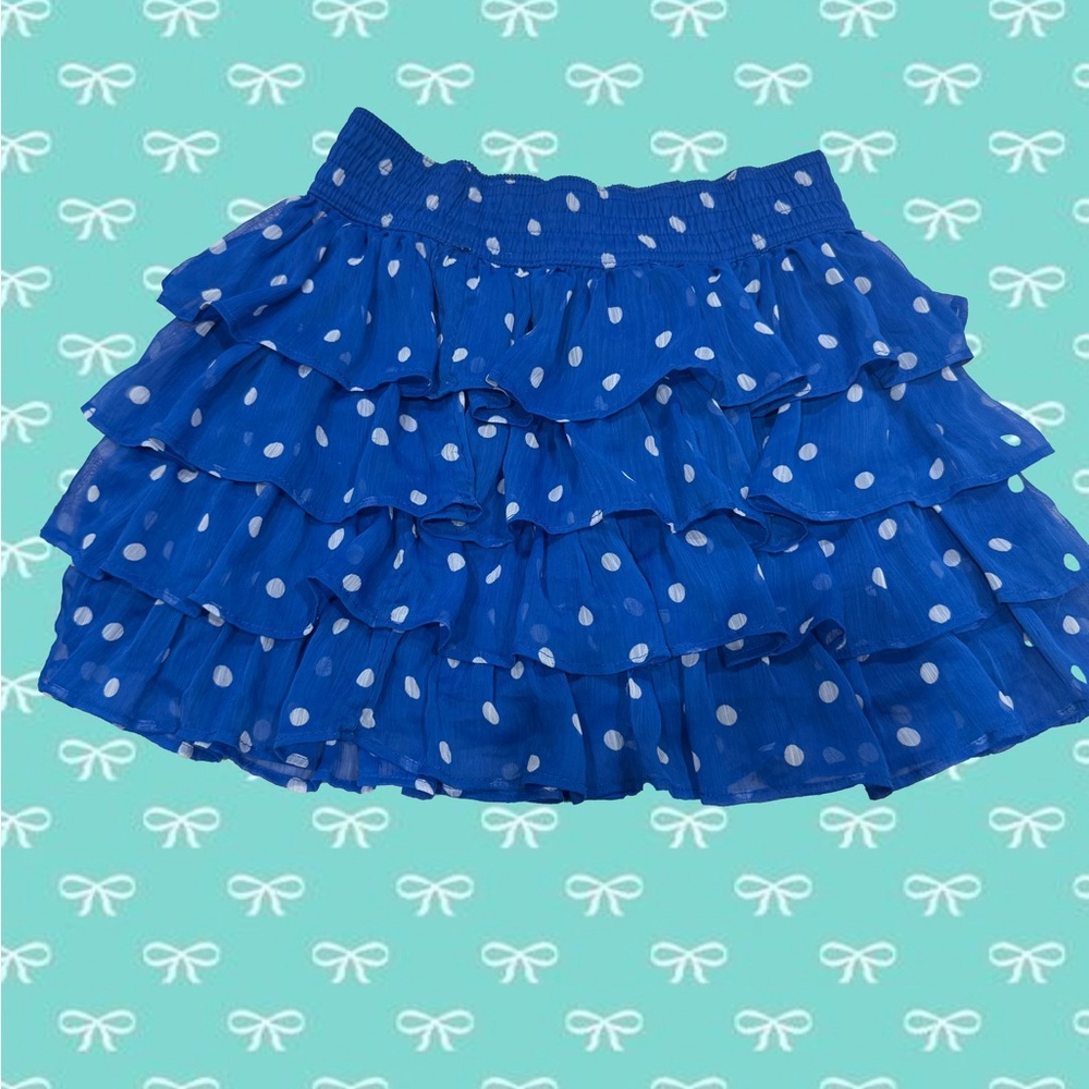 Hollister Blue Polka Dot Mini Skirt